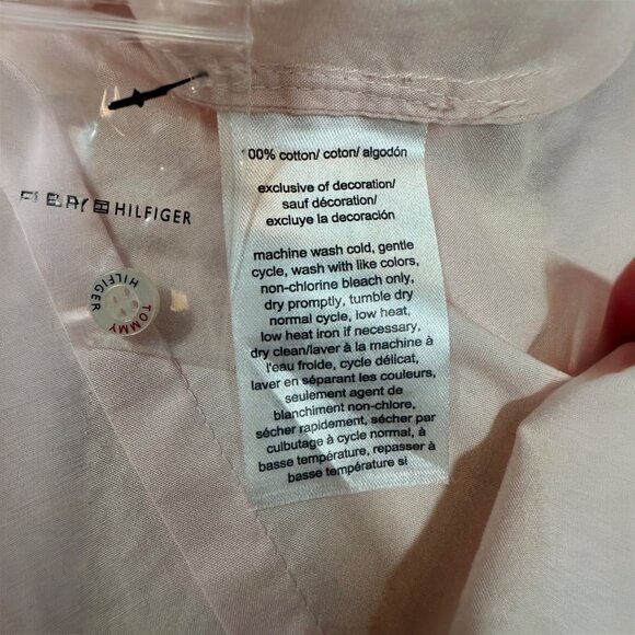 Tommy Hilfiger Button Up Shirt Ballerina Pink Women’s Large NWOT - Picture 6 of 10